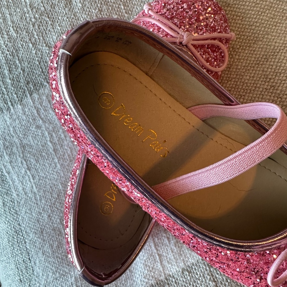 DREAM PAIRS Girl's Toddler size 9 Mary Jane Glitter Ballerina Flat - Picture 2 of 4